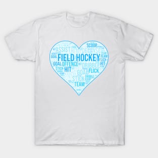 Field Hockey Heart Blue T-Shirt